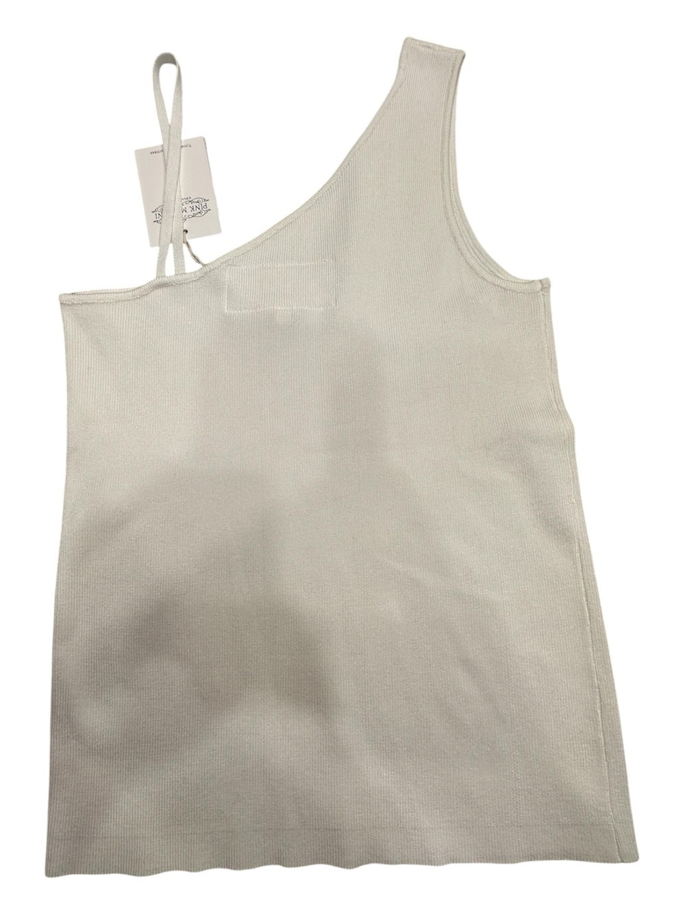 Pink Martini white One-Shoulder Ribbed Top - Picture 2 of 6